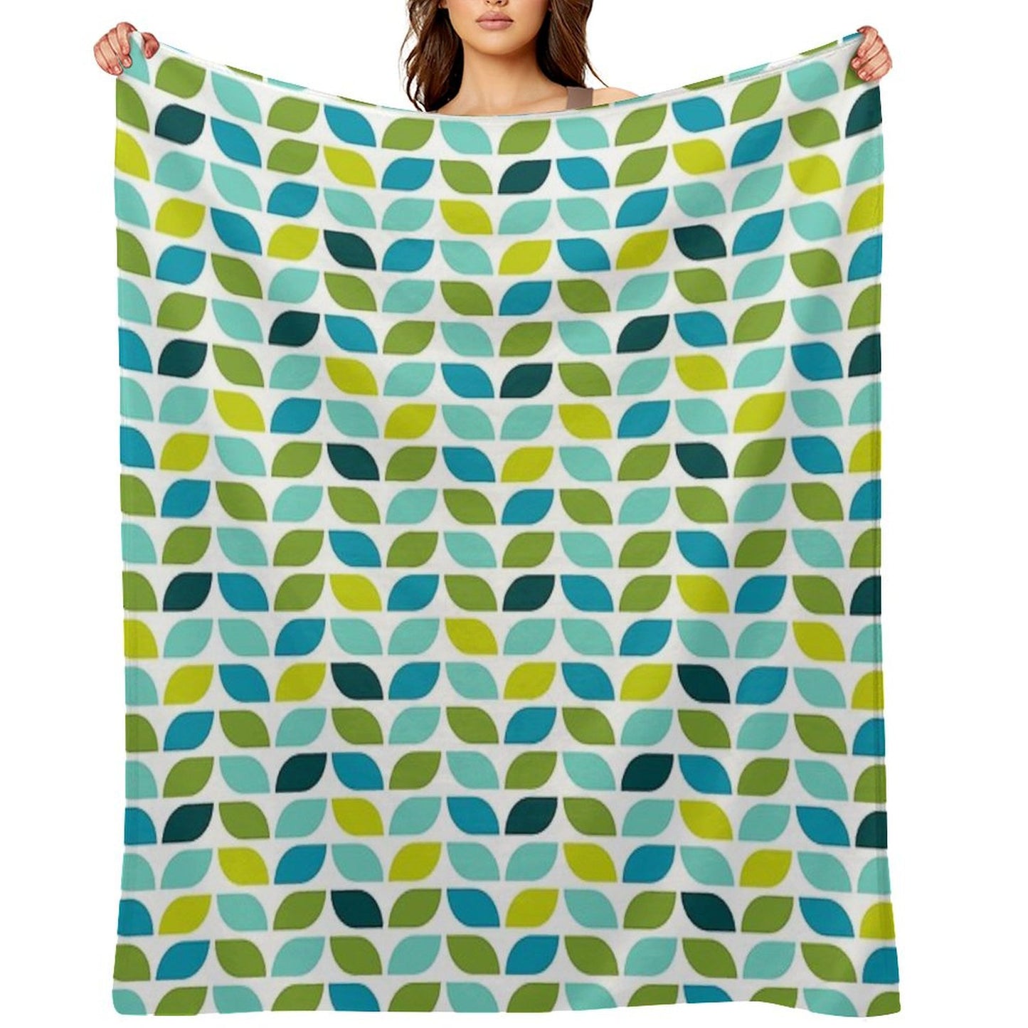 Geometric Pattern Leaf Spring Throw Blanket