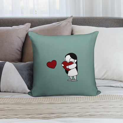 Catana Hearts Soft Skin-Friendly Throw Pillow