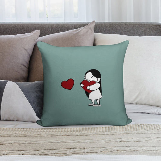 Catana Hearts Soft Skin-Friendly Throw Pillow