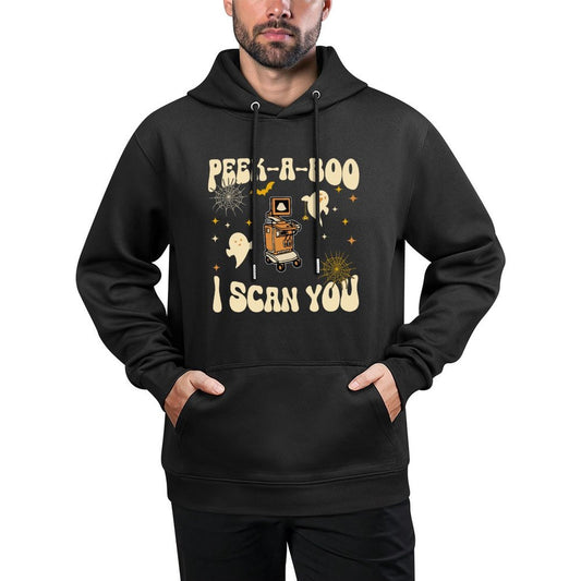 Peek-A-Boo I Scan You, Ultrasound Halloween Adjustable Hood Hoodie