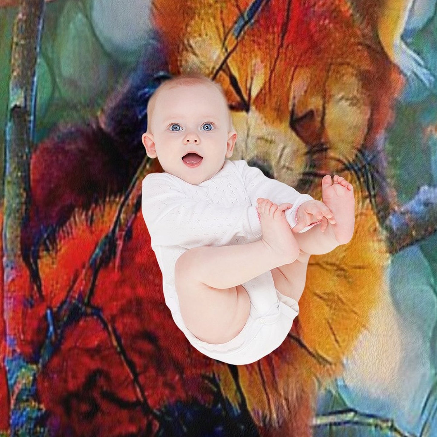 Autumnal Red Panda Throw Blanket