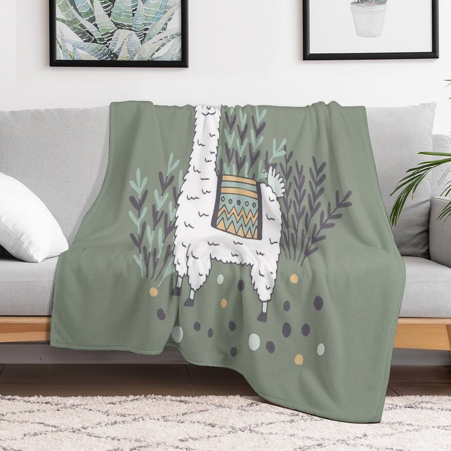 Smug Llama Throw Blanket