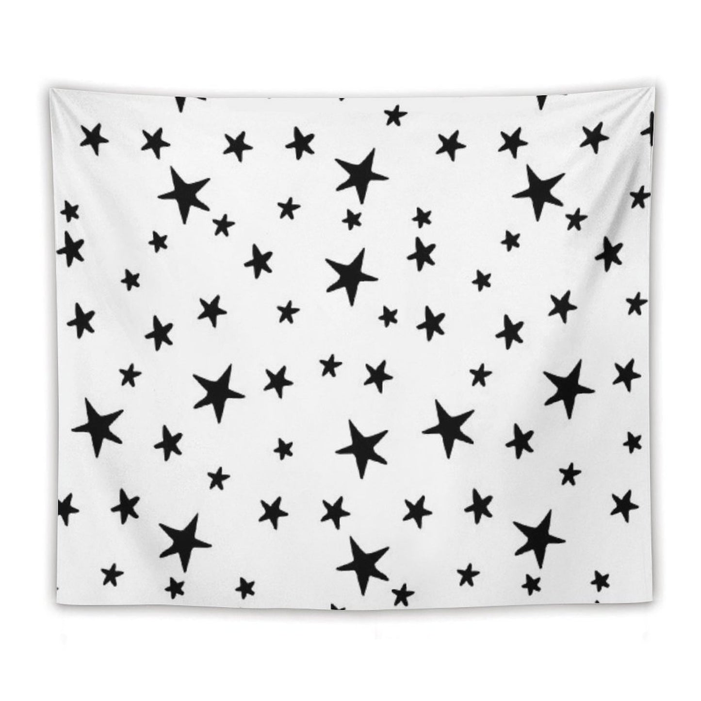 Stars - Black on White Tapestry