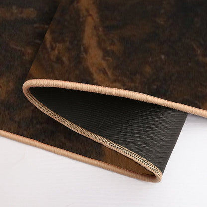 Abstract Brown & Gold Modern Geode Agate Design Bath Mat