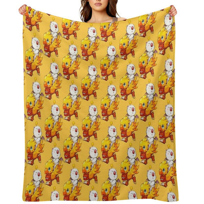 Chocobo & Moogle Final Fantasy Throw Blanket