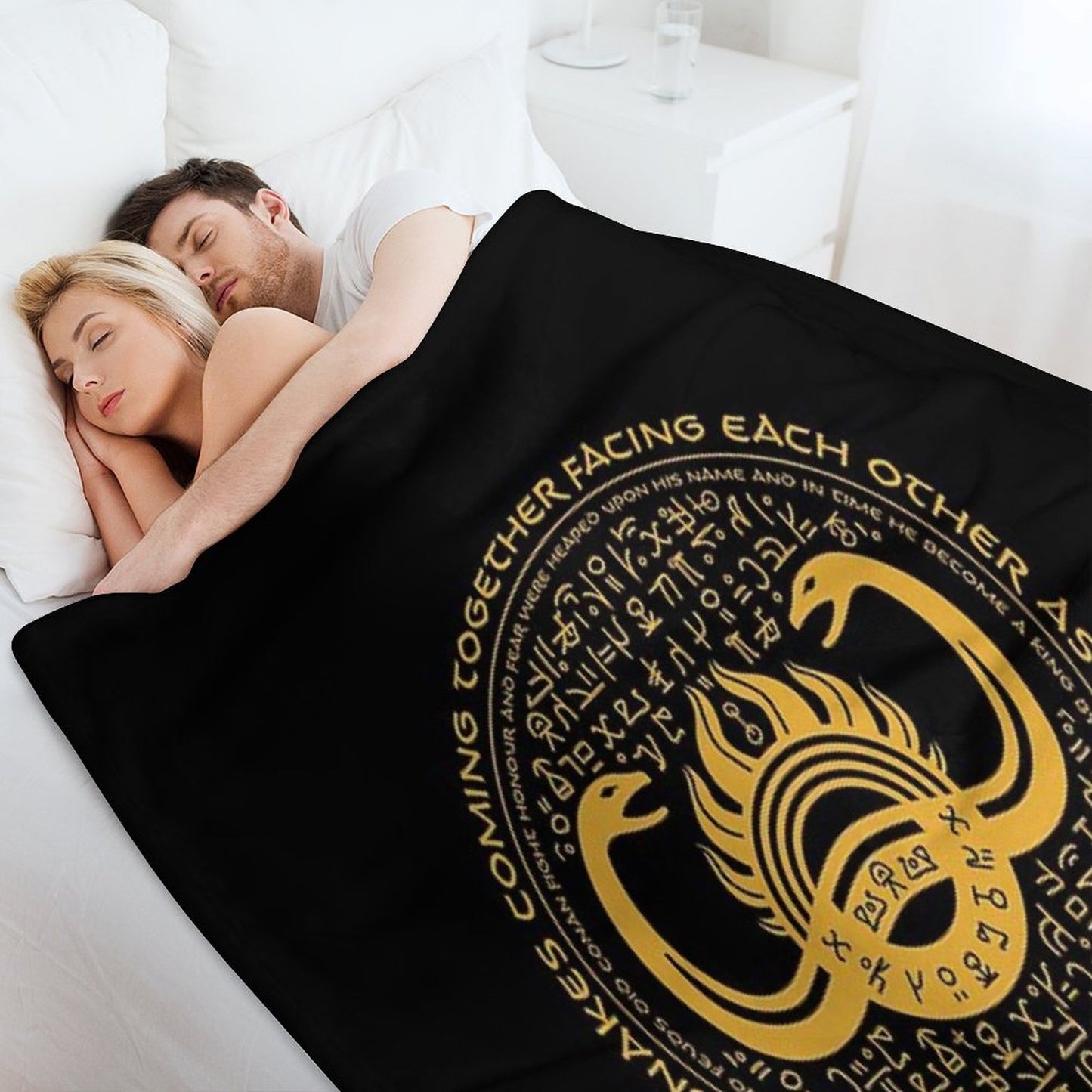 Thulsa Doom Two Snakes Coming Together Throw Blanket