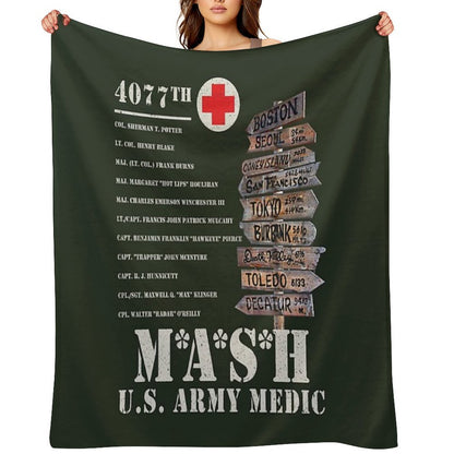 Mash TV Show Signpost Throw Blanket