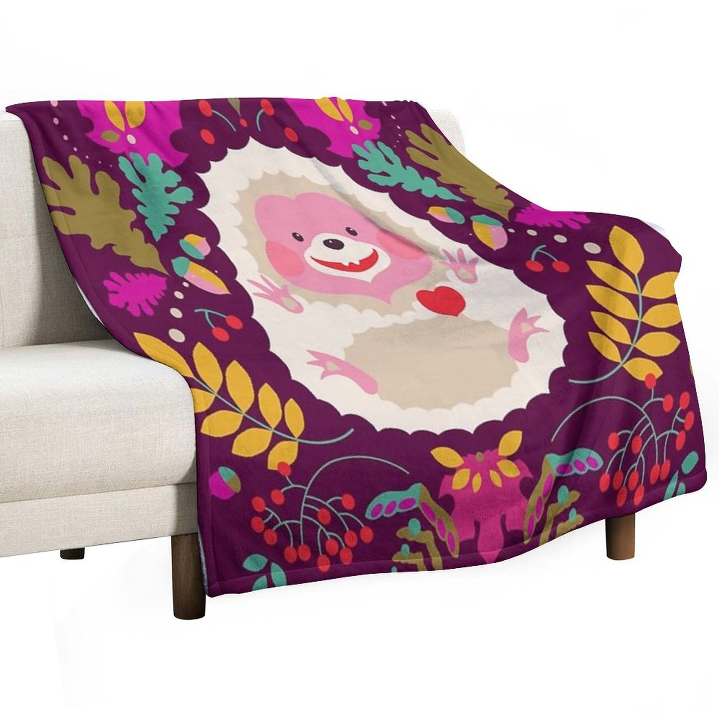 Hedgehog LOVE Throw Blanket