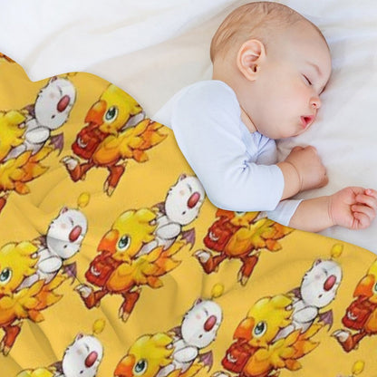 Chocobo & Moogle Final Fantasy Throw Blanket