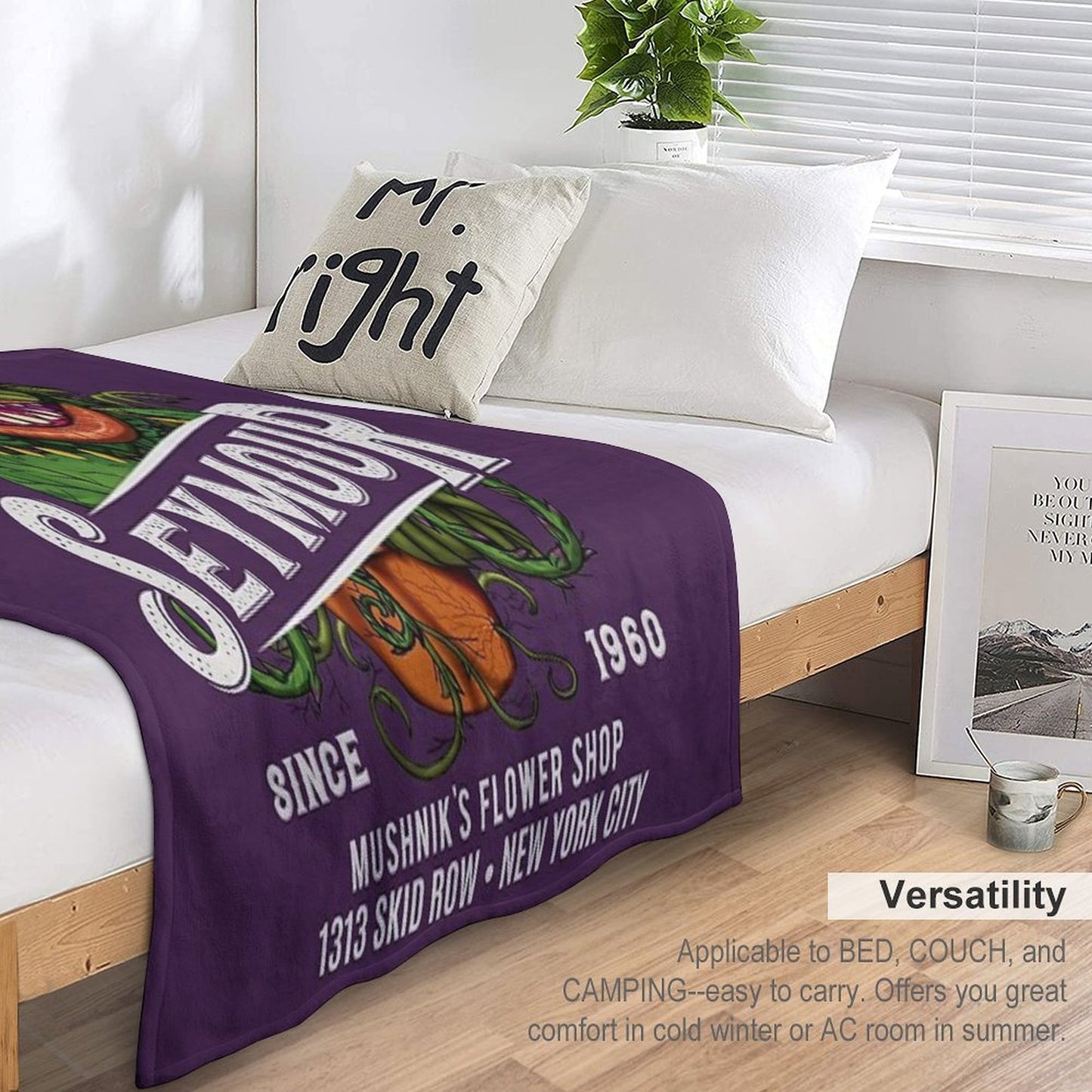 Feed Me Seymour Throw Blanket