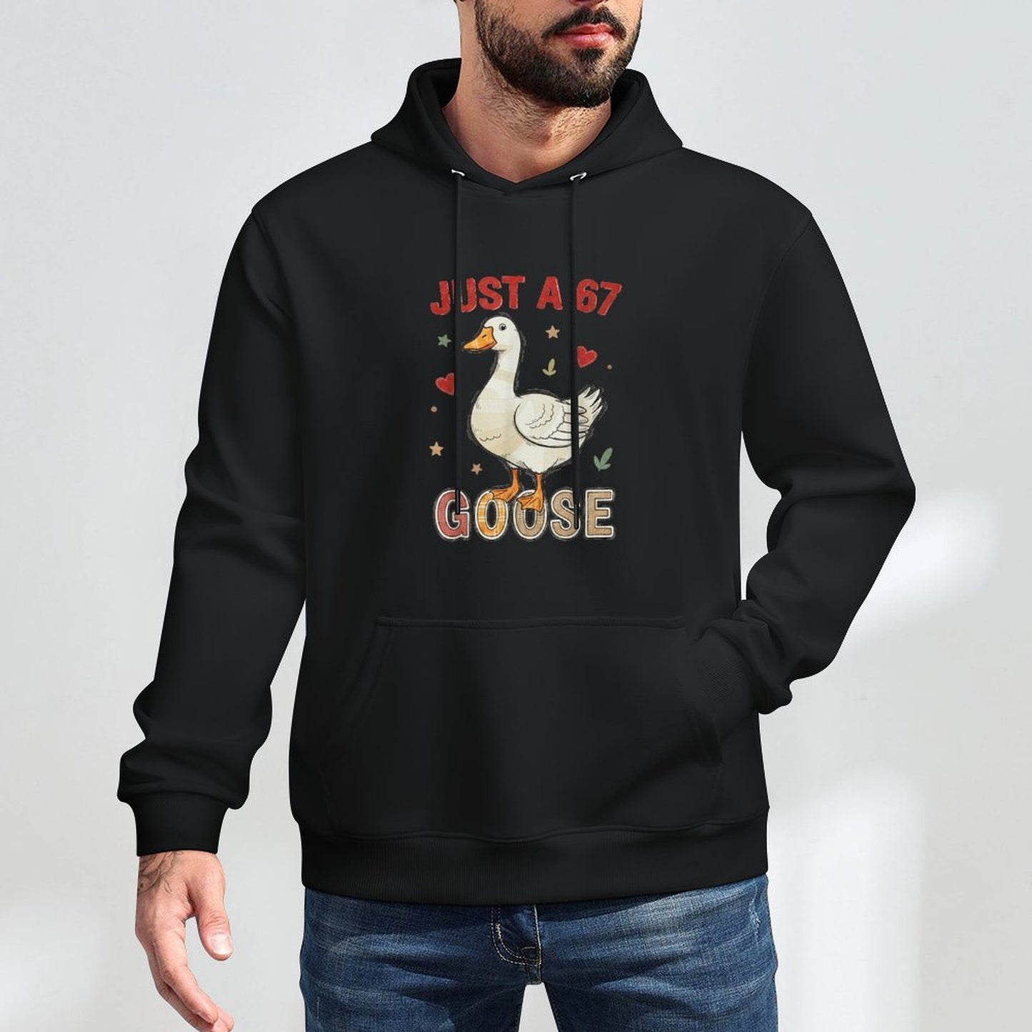 Just A 67 Goose Six Seven Funny Cool Duck Gen Z Slang Meme Breathable Fabric Hoodie