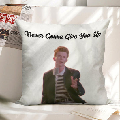 Rick Astley Never Gonna Give You Up Linen Throw Pillow Cover