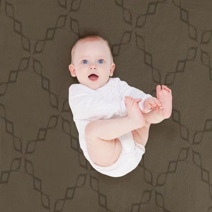 Circle Chain of Gray Mixed with Light Brown Throw Blanket