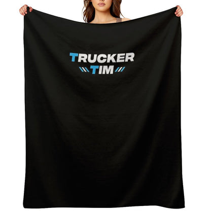 Trucker Tim Merch Trucker Tim Logo Throw Blanket