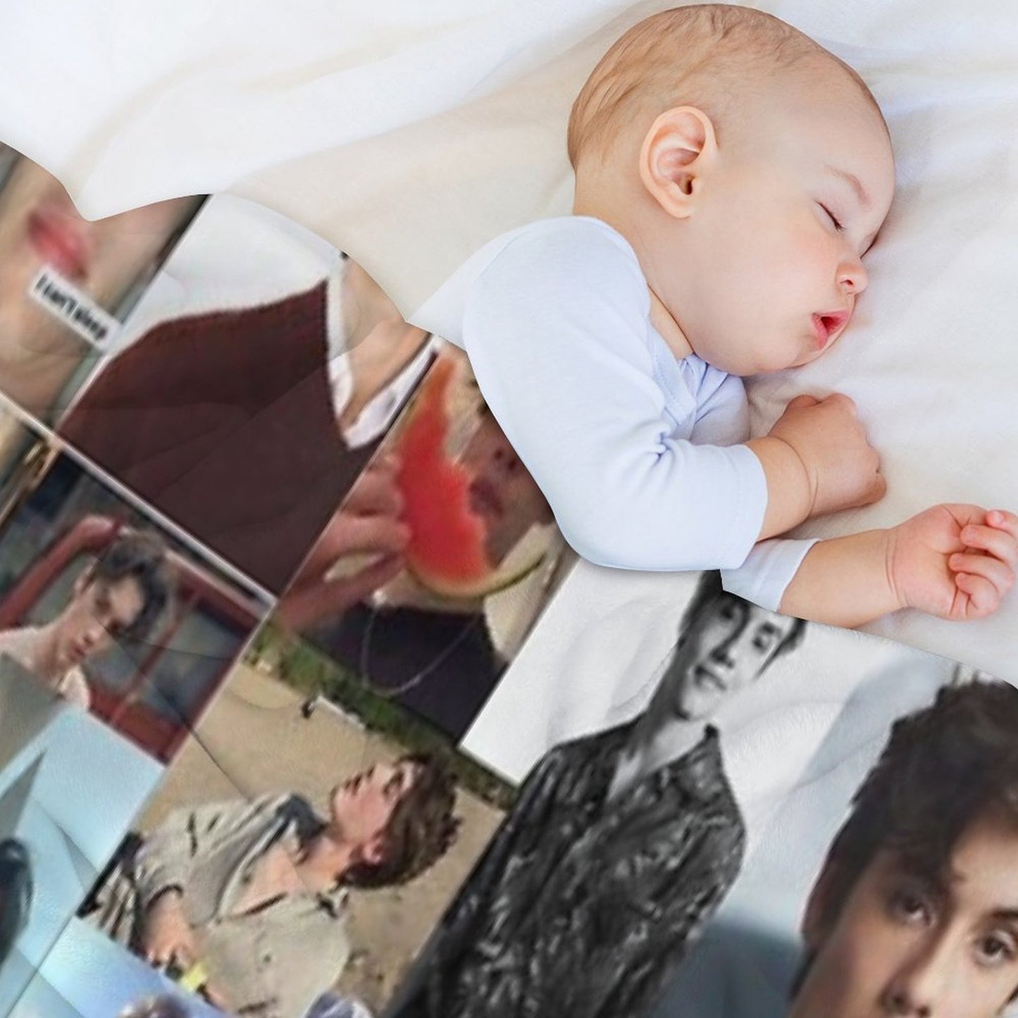 Louis Partridge Collage Phone Case Throw Blanket
