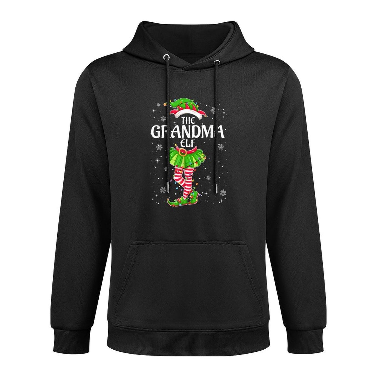 Funny The Grandma Elf Family Matching Christmas Pajamas Cotton-Polyester Blend Hoodie