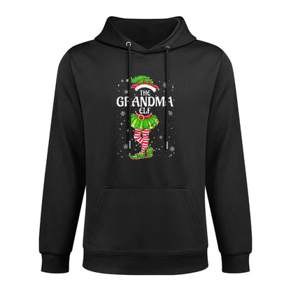 Funny The Grandma Elf Family Matching Christmas Pajamas Cotton-Polyester Blend Hoodie