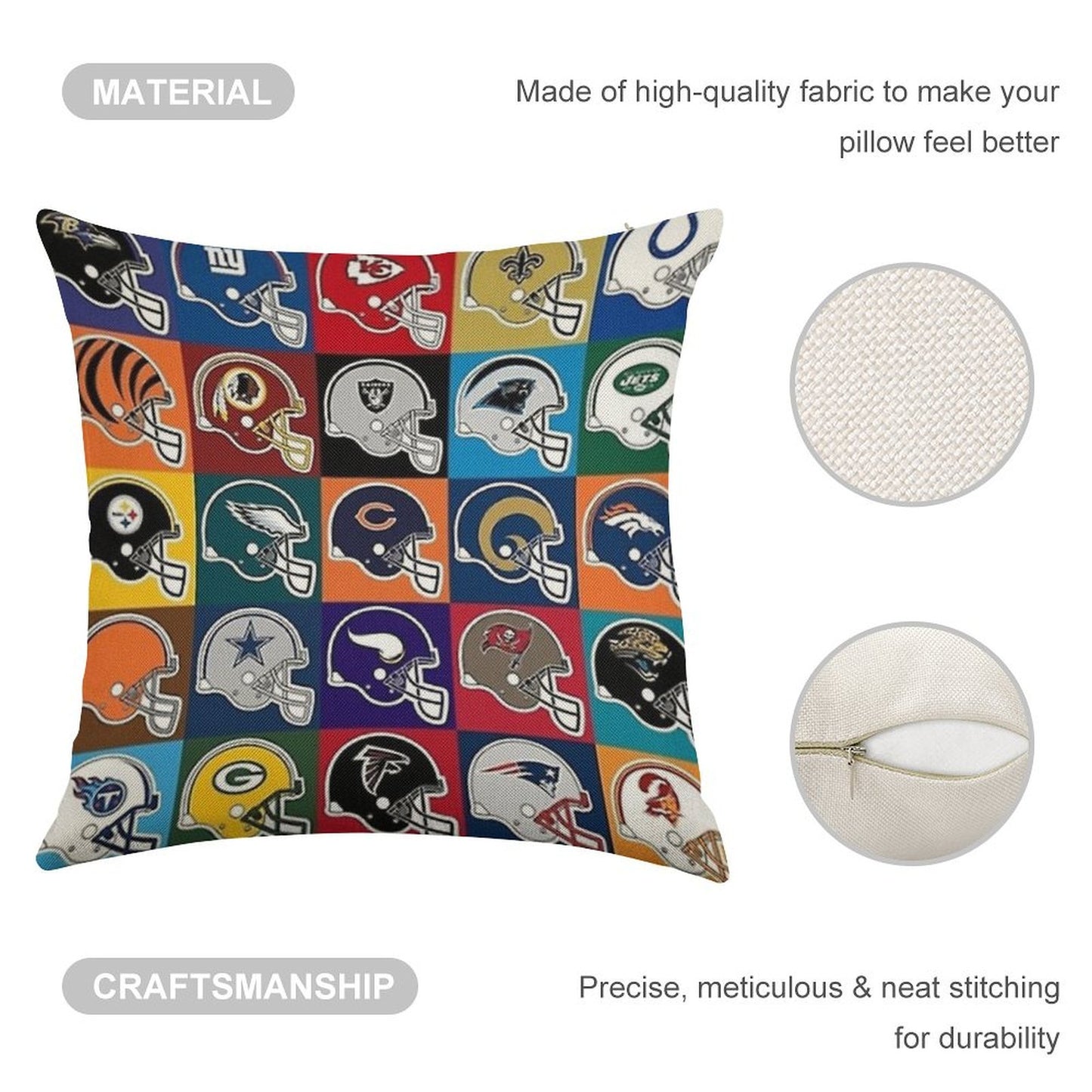 NFL USA Linen Throw Pillow Cover