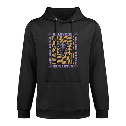 WNBA Golden State Valkyries Retro Wavy Checkerboard Unisex Design Hoodie