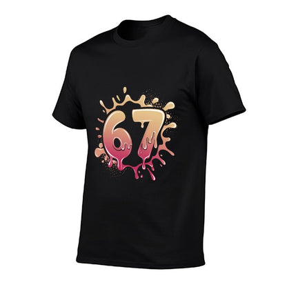 67 Tshirt Ice Cream Drip Meme Funny Six Seven Gen Alpha  Easy-care T-Shirt