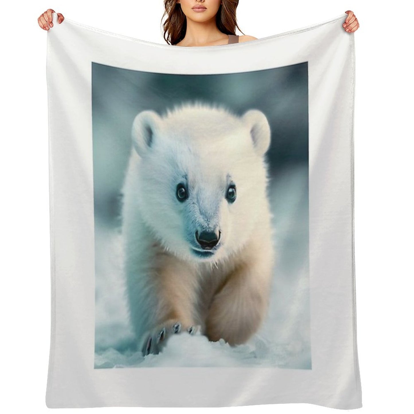 Cute Baby Polar Bear - Cute Baby Animals Throw Blanket