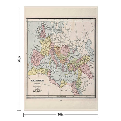 Vintage Map of The Roman Empire Throw Blanket