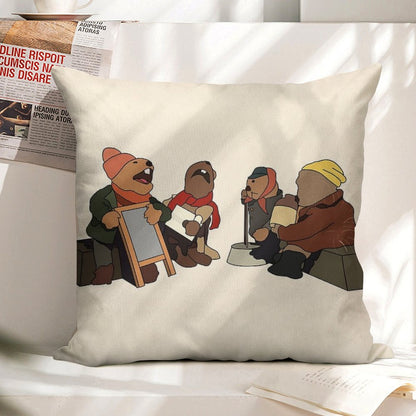 Emmet Otters Jug Band Linen Throw Pillow Cover