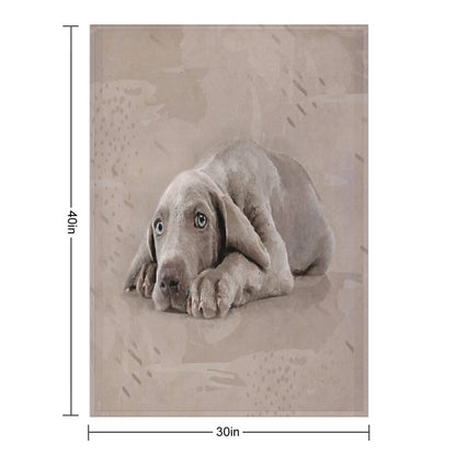 Weimaraner Puppy Throw Blanket