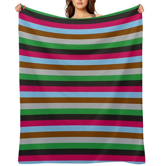 Harlequins Rugby Striped Throw Blanket