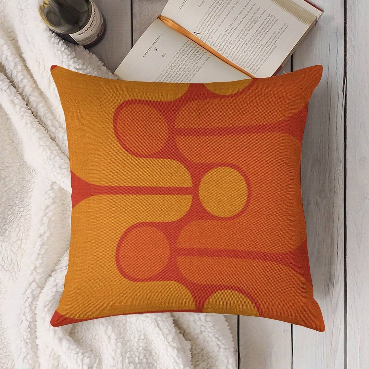 Golden Oldie Linen Throw Pillow Cover