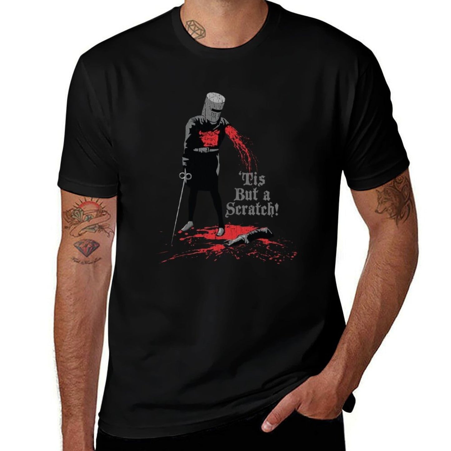 'Tis But A Scratch!  Rolled Sleeves T-Shirt