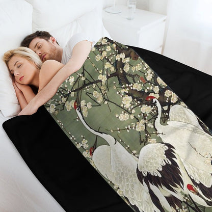 Favourite Artist - Plum Blossoms And Cranes - Ito Jakuchu Throw Blanket