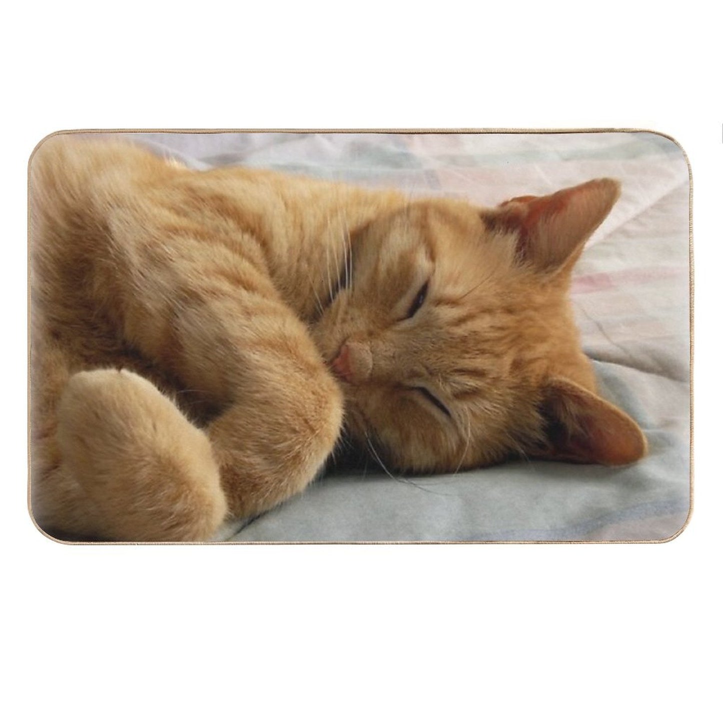 Ginger Cat Sleeping Bath Mat
