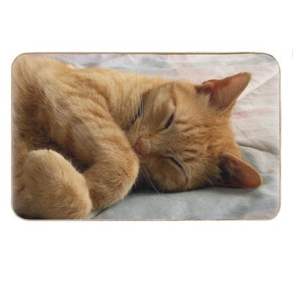 Ginger Cat Sleeping Bath Mat