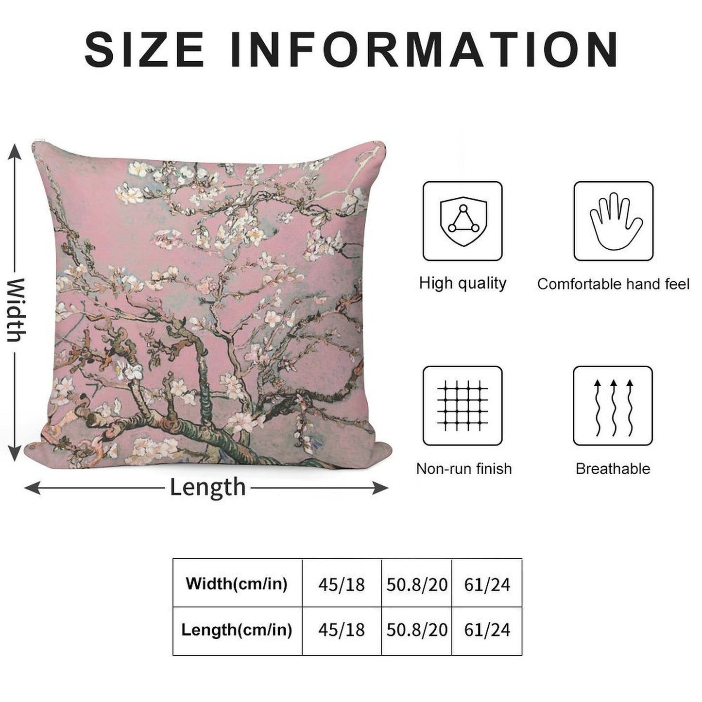 Almond Blossom - Vincent Van Gogh (pink Pastel) Soft Luxury Feel Throw Pillow