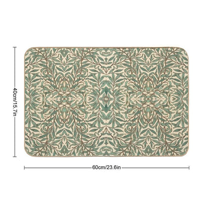 William Morris Willow Bough Wood Watercolor Pattern Bath Mat