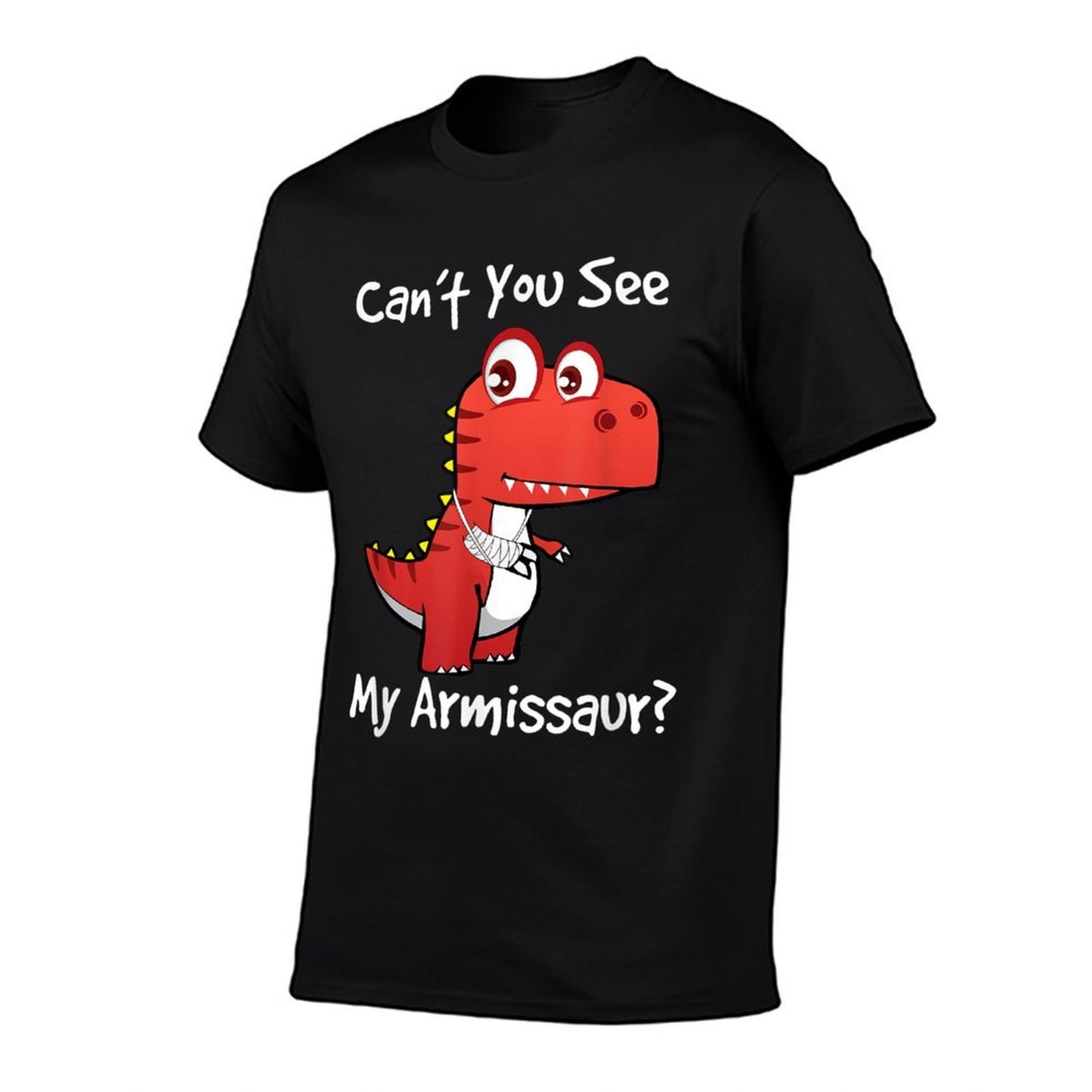 Funny Get Well Broken Arm Dinosaur with A Cast My Armissaur  Heathered Texture T-Shirt