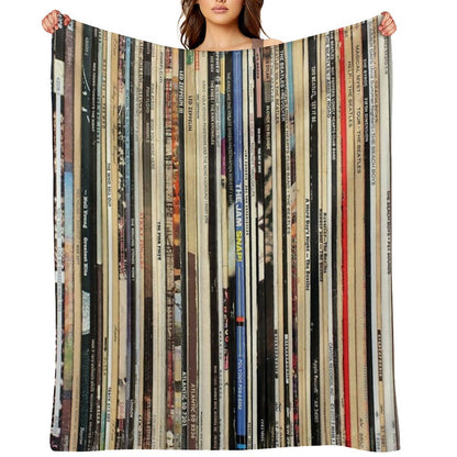 Classic Rock Vinyl Records Throw Blanket