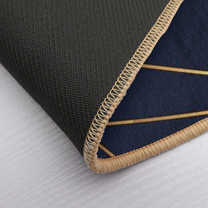 Geometric Navy Gold Stone Bath Mat