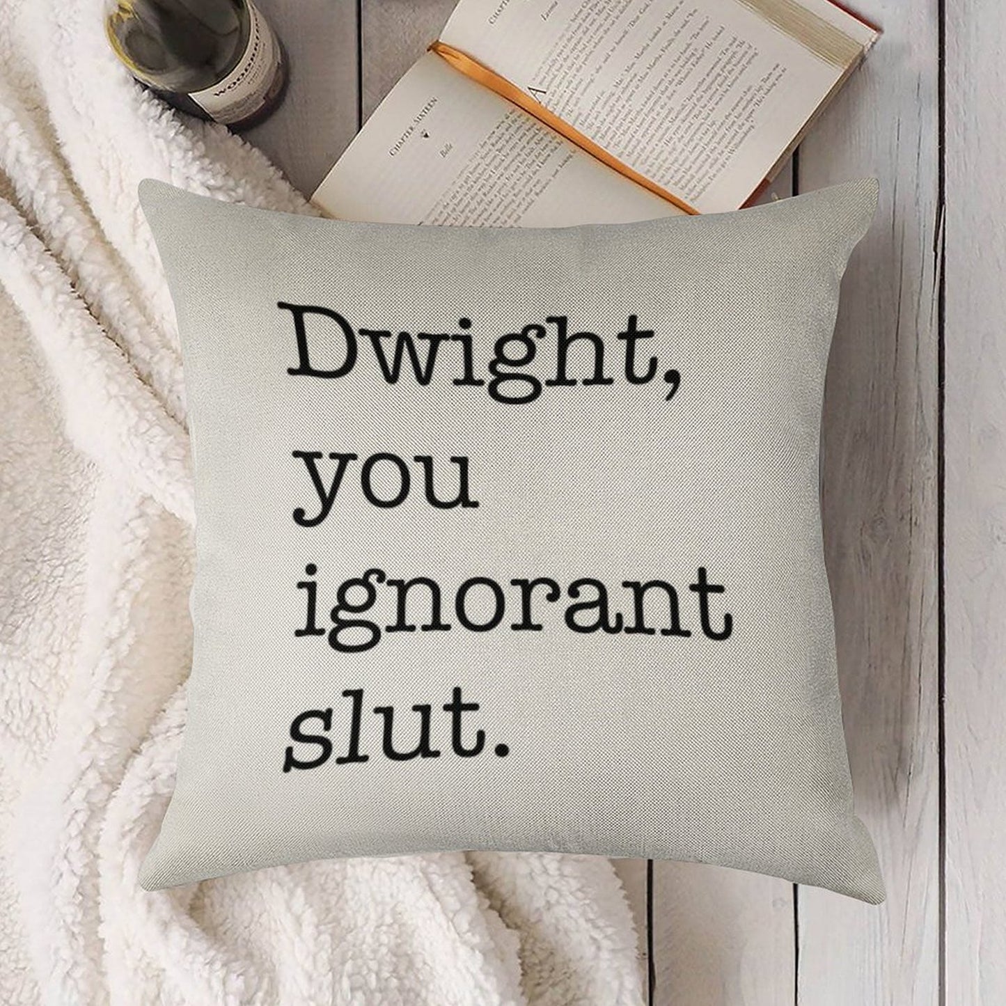 Dwight The Office Quote Linen Throw Pillow Cover