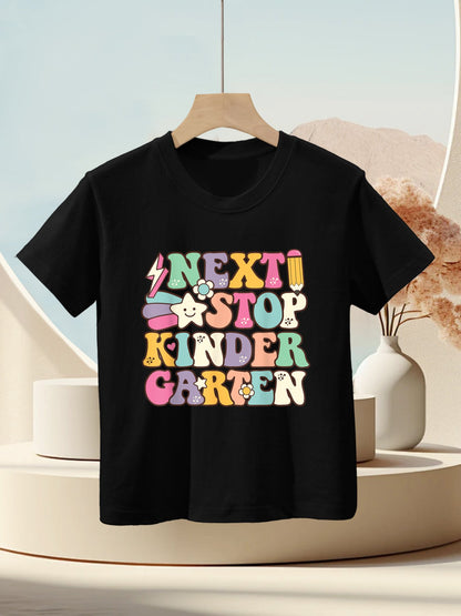 Next Stop Kindergarten Preschool Graduation Boys Girls Kids Kids T-Shirt