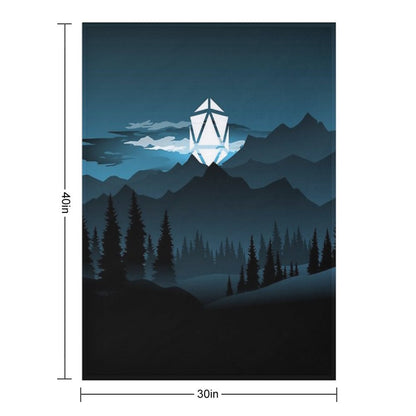 Mountain Full Moon D20 Dice Tabletop RPG Maps And Landscapes Throw Blanket