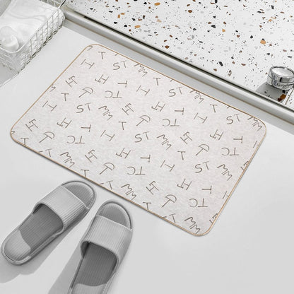 Cattle Brands - Beige Bath Mat