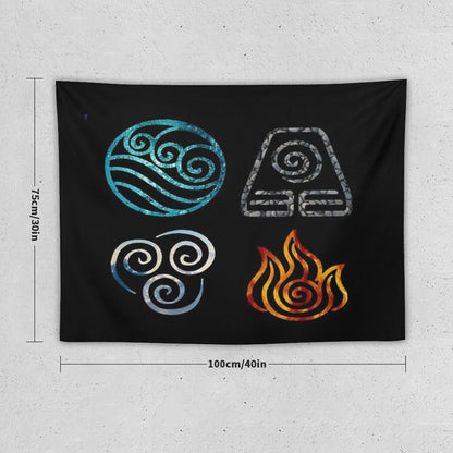 Avatar The Last Airbender Element Symbols Tapestry
