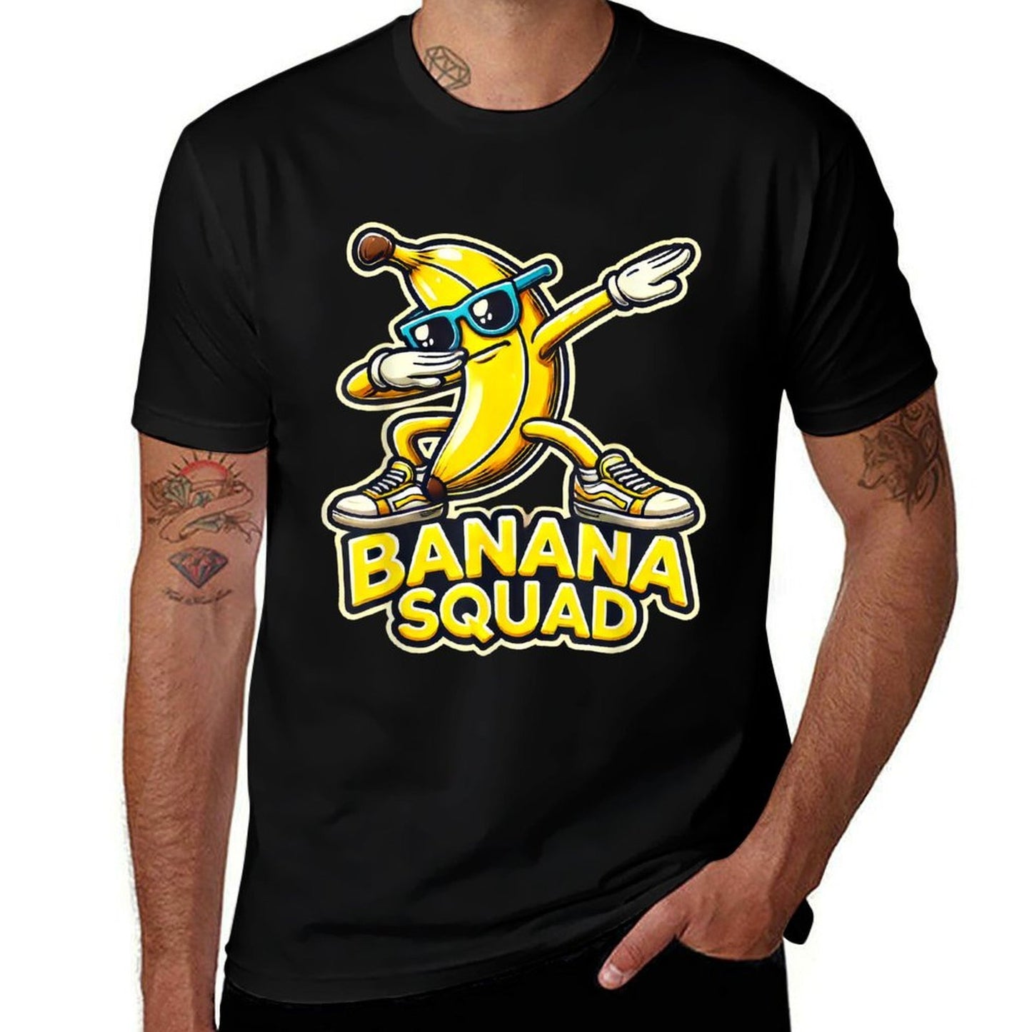 Banana Squad Funny Dabbing Banana Food & Dab Funky Fruit  Trendy Pattern T-Shirt