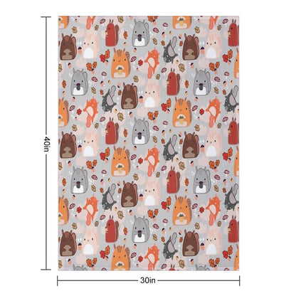 Kawaii Squirrels Throw Blanket