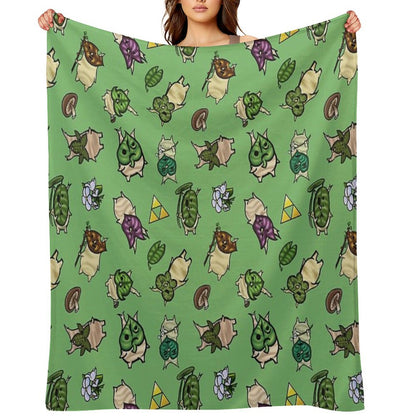 Korok Repeating Pattern (Light Green) Throw Blanket