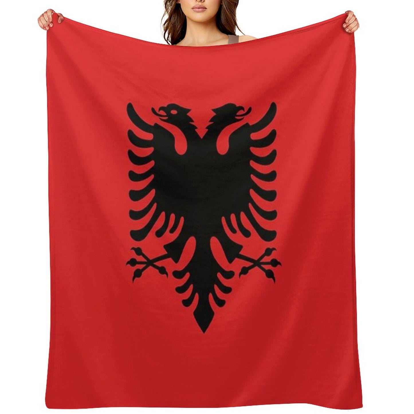 Albanian Flag Throw Blanket