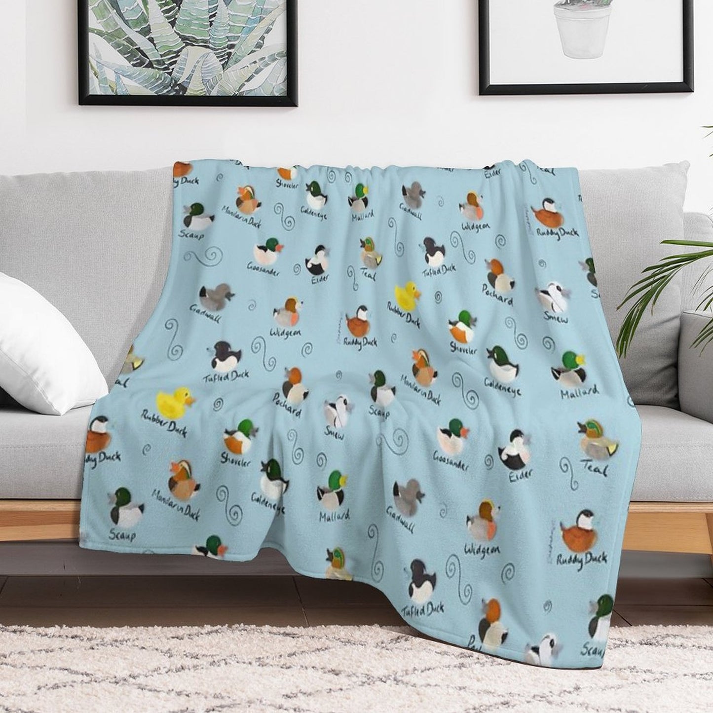 British Ducks Pattern Throw Blanket