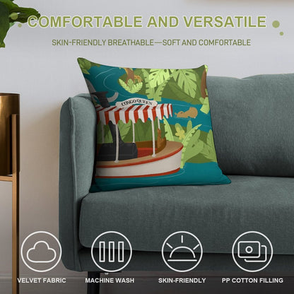 Cruising The Jungle Soft Skin-Friendly Throw Pillow